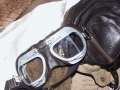 helmet, goggles & silk scarf