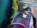 Pete flying tiger over Clutha River